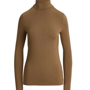 NWT Ralph Lauren Women’s Soft Jersey Turtleneck Size M in Honey Tan